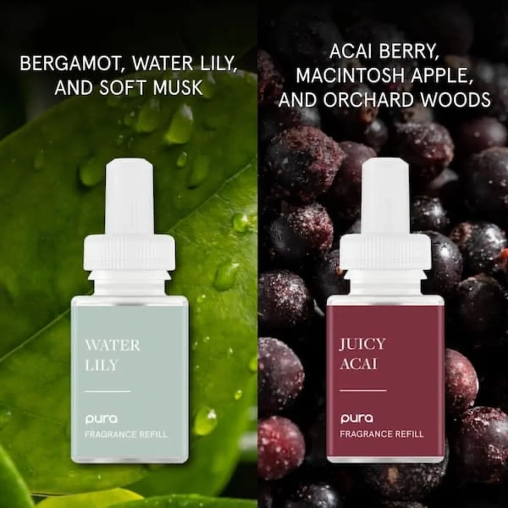 PURA 4 Smart Fragrance Diffuser with Juicy Açaí & Water Lily Refills NEW